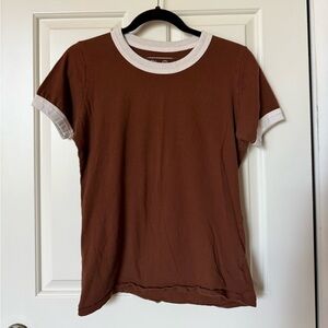 Big Bud Press Brown Ringer T-shirt Size XXS